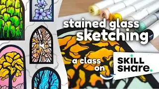 Stained Glass Sketching * NEWS CLASS Taster * Creating Vibrant Artwork with Marker Pens