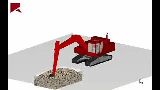 Excavator Simulation in Ansys Rocky