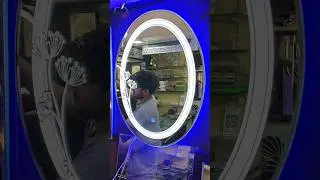mirror glass LED light sansar 3 colour|| मिरर ग्लास एलईडी लाइट संसार 3 रंग glass sample