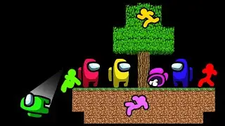 Stickman VS Minecraft: Among Us Skyblock - AVM Shorts Animation