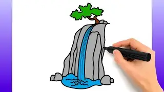 Cómo Dibujar Una Cascada | Fácil Tutorial De Dibujo Paso A Paso