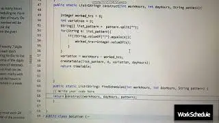Work Schedule HackerRank Code in Java.