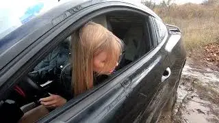 Arrogant Lucy getting stuck on Ford Mustang and punishes her assistant