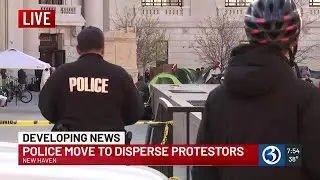 Police remove pro-Palestine protesters on Yale University campus