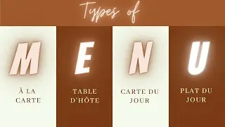 Types of Menu and origin