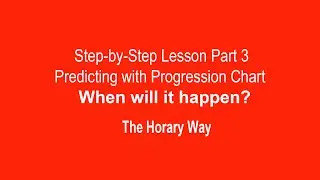 Step by Step Part 3 Predicting with Progression