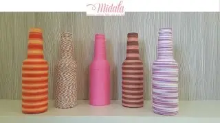 Garrafas Decoradas Com Barbante, Linhas ou Fios - DIY - Glass Bottle Decoration