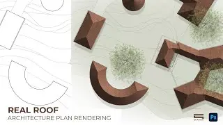 Architecture Plan Rendering - Make the Roof by Photoshop (Hậu kỳ mặt bằng mái kiến trúc)