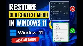 Restore The Old Context Menu in Windows 11 ( in 60 Seconds ) 2026 SUPER EASY METHOD