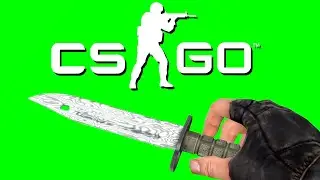 CS:GO - Damascus Steel Bayonet Knife in First Person GREEN SCREEN