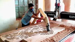 Luxury Wooden Bed Designing With CNC Router Machine || Wood Carving Bed Design