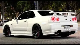 R34 GTR Skyline Flames & Launch