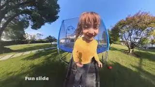 Backyard Blast: Epic Jumps and Hoops on the Zupapa Trampoline with Slide | Family Fun Day!