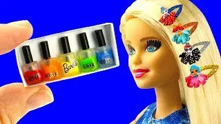10 DIY Barbie doll Hacks: Barbie hair clips, Nail polish set, Baby bike seat, and more
