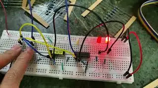 Half adder on breadboard