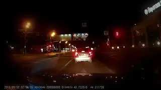 Проезд Волгограда по дороге на юг ночью