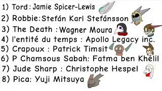 voix des 8 de mes oc's (approximativement) / part 1?