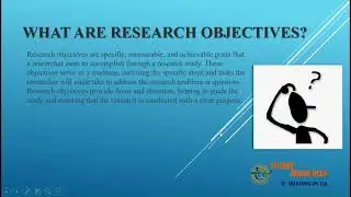 What are research objective | TSD IT Tutorials