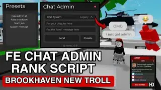 FE New Brookhaven HD Chat Admin Rank Giver Script Gui |Hydrogen,fluxus,Arceus x Mobile