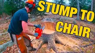 HE CARVED A STUMP INTO A CHAIR (BUILDING CAMPSITES ON THE FARM PART 1)