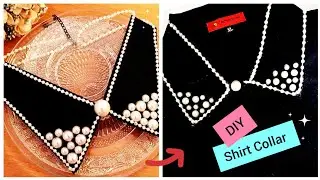 DIY Shirt Collar | Quick and stylish way to elevate your outfit with pearls|💕✨
