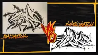 REAL GRAFFITI SKETCH VS. DIGITAL GRAFFITI SKETCH - HESKY ONE 2022