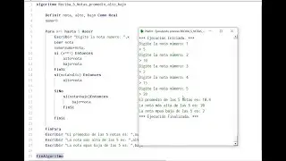 Sumar 5 Notas y Obtener el promedio, más alto y más bajo
