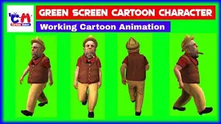 green screen Working cartoon character, green screen cartoon video Cartoon animation | Cartoon Maker