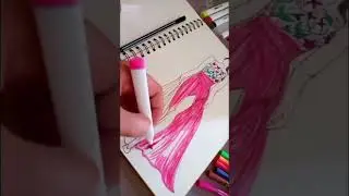 fashion illustration fashion designing artwork beautiful dress #youtubeshorts #art