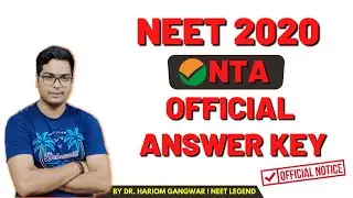 NEET 2021 | NCERT |  NTA official Answer key | Dr. Hariom Gangwar | Gangwar Institute