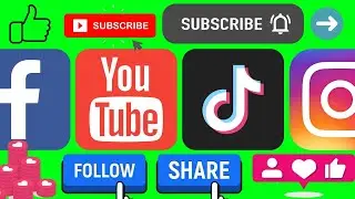 YOUTUBE INTRO OUTRO SUBSCRIBE NOTIFICATION FOLLOW SHARE GREEN SCREEN // TIKTOK FACEBOOK INSTAGRAM