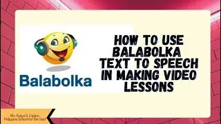 How to use Balabolka text to Speech in making Video Lesson