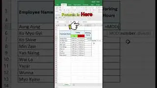 Calculate WORKING HOURS like that !!! #exceltutorial #myanmaryoutubechannel #computerknowledge