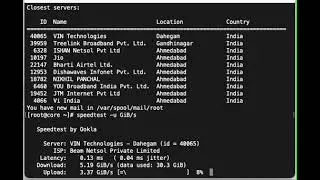 Speedtest Server test on linux