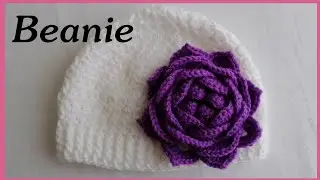 Crochet Beanie with flowers 🌸