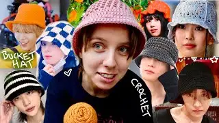 Idol’s Bucket Hats Crochet 🪣 strawberry, checks, flower, stripes, orange