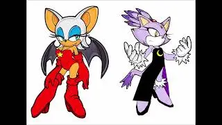 Rouge The Bat & Blaze The Cat Dressed As Pam & Polly