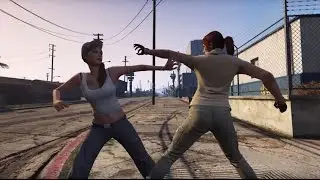 Chick Fight in the hood - GTAV