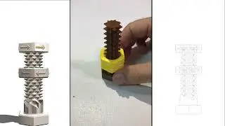 Double sided screw design, simulate and print