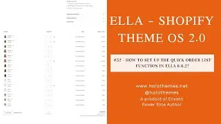 #52 - How to set up the Quick Order List function in Ella 6.6.2?