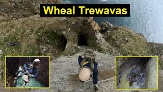 Underground at Wheal Trewavas. Abandoned Copper Mine on Rinsey Head, Cornwall.
