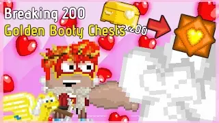 Growtopia - Breaking 200 Golden Booty Chests - GOLDEN HEART CRYSTAL?