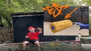 I TEST A SPECIAL PAINT ROLLER 4 BACKROUND - GRAFFITI HESKY ONE 2022 WILDSTYLE - STREETART - LEIPZIG