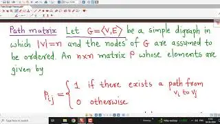 Lec24/Graph Theory/Path Matrix/Definition