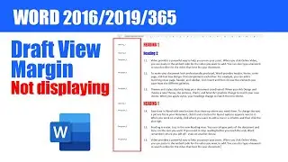 How to display the DRAFT MARGIN VIEW in Word