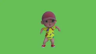 green screen - bebê dançando estilo cartoon 1