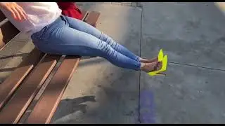 Yellow stilettos on the street