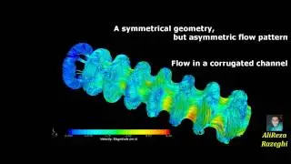 Flow in a corrugated channel