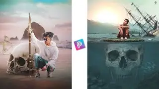 Skeleton Photo Editing Picsart || Horror Manipulation Concept || Picsart Editing - Ghaus Editz