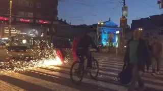 Pílenie koľajníc @ Kamenné Námestie, Bratislava